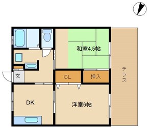 ユ・ハイツ東難波の物件間取画像